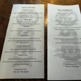 Stex Ház Étterem, Budapest - Étlap/itallap