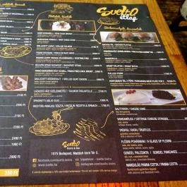 Suelto Cafe & Grill, Budapest - Étlap/itallap