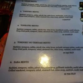 Sushi Sei Étterem Budapest - Étlap/itallap