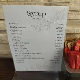 Syrup Cukrászda Budapest - Étlap/itallap