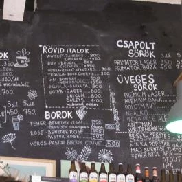 Szabad Bisztró Budapest - Étlap/itallap