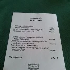 Szabadság Kávéház & Étterem, Budapest - Étlap/itallap