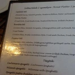 Szablya Étterem Kerepes - Étlap/itallap