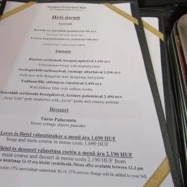 Szamos Gourmet Ház Budapest - Étlap/itallap
