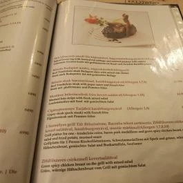 Százéves Étterem Budapest - Étlap/itallap