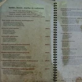 Százéves Étterem, Budapest - Étlap/itallap