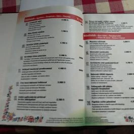 Szeged Vendéglő Budapest - Étlap/itallap