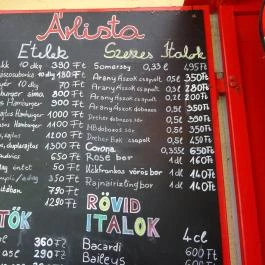 Strand Büfé, Szigetcsép - Étlap/itallap