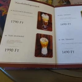 Szilágyi Cukrászda, Zalakaros - Étlap/itallap