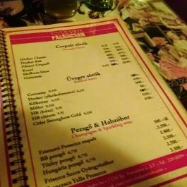 Szilvakék Paradicsom Budapest - Étlap/itallap