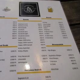 Szimille Kávézó & Bár, Budapest - Étlap/itallap