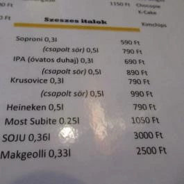 Szimille Kávézó & Bár, Budapest - Étlap/itallap