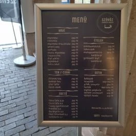 Szóköz - Irodalmi Kávézó Budapest - Étlap/itallap