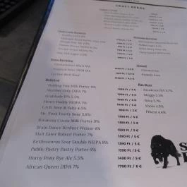 Szomjas Farkas, Budapest - Étlap/itallap