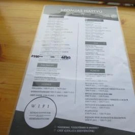 Szomjas Hattyú Pub Budapest - Étlap/itallap