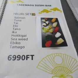 Tabemasu Sushi Bar - Asian Street Food Budapest - Étlap/itallap