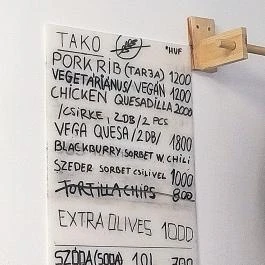 TAKO Budapest - Étlap/itallap