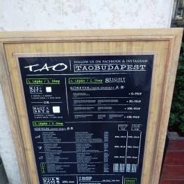 Tao Kávézó & Étterem, Budapest - Étlap/itallap