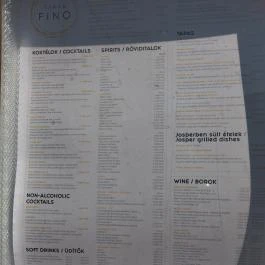 Tapas Fino Budapest - Étlap/itallap