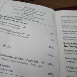 Tapassio Budapest - Étlap/itallap