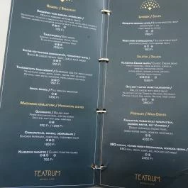 Teátrum Café & Bistro Budapest - Étlap/itallap