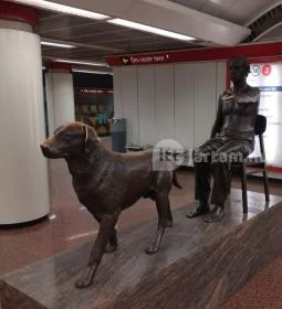 Teiresziász szobor - látássérült & kutyája