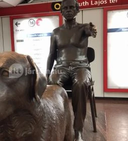 Teiresziász szobor - látássérült & kutyája