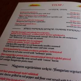 Tepertő Magyaros Étterem Budapest - Étlap/itallap