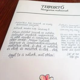 Tepertő Magyaros Étterem Budapest - Étlap/itallap