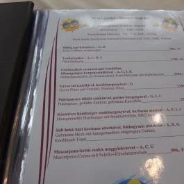 Tercia Kópháza, Kópháza - Étlap/itallap