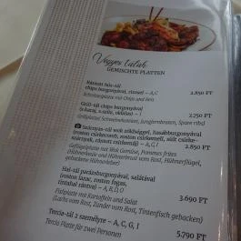 Tercia Kópháza, Kópháza - Étlap/itallap