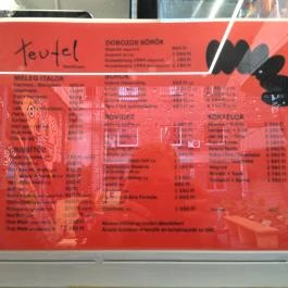 Teufel Budapest - Étlap/itallap