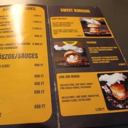 The Burgery Budapest - Étlap/itallap