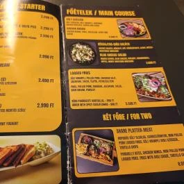 The Burgery Budapest - Étlap/itallap