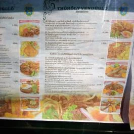 Thököly Vendéglő Budapest - Étlap/itallap