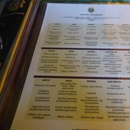 Thököly Vendéglő Budapest - Étlap/itallap