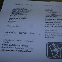 Tian Tan Étterem Budapest - Étlap/itallap