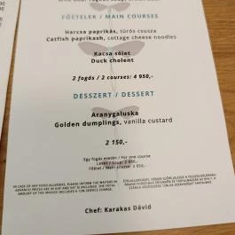 Tiszavirág Étterem, Szeged - Étlap/itallap