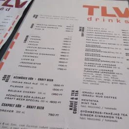 TLV Eatery, Budapest - Étlap/itallap