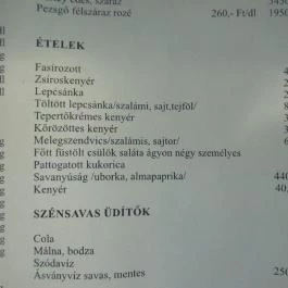Tokaji Borozó, Budapest - Étlap/itallap
