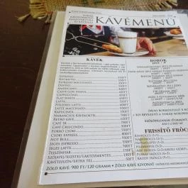 Tokaji Kávépörkölő Manufaktúra Tokaj - Étlap/itallap