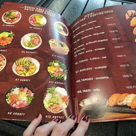Tokymon Sushi & Asian Cuisine Budapest - Étlap/itallap