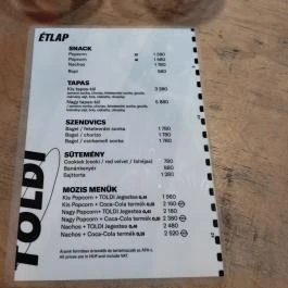 Toldi Klub Budapest - Étlap/itallap