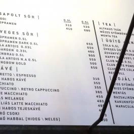 Toldi Mozi Kávézója Budapest - Étlap/itallap