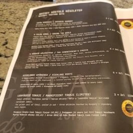 Tölgyfa Hordó Whiskey Pub, Budapest - Étlap/itallap