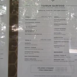 TOPRUM Budapest - Étlap/itallap