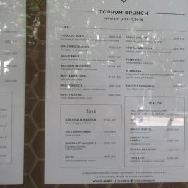 TOPRUM Budapest - Étlap/itallap