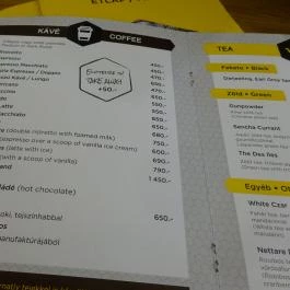 Törökméz Budapest - Étlap/itallap