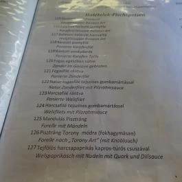 Torony Étterem, Fonyód - Étlap/itallap