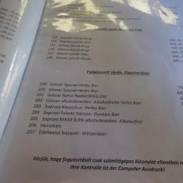 Torony Étterem, Fonyód - Étlap/itallap